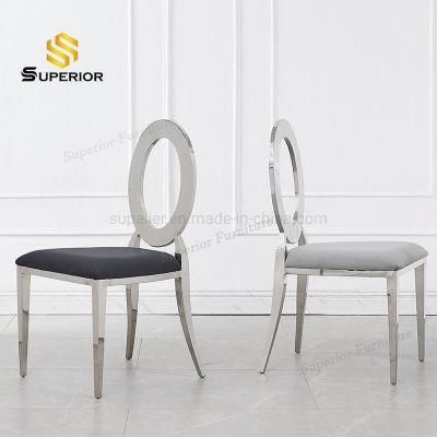 Modern Dining Room Hole Back Stainless Steel Dining Chair for Home