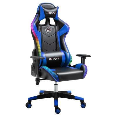 Custom Logo China Supplier PU Leather RGB Gaming Recling Chair Racing PC Computer E-Sports Game Chair with Lumbar Cushion