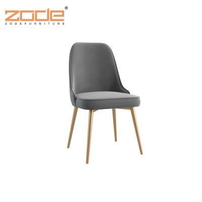 Zode Adorn Tufted Performance Velvet Side Pure Leather Dining Chair in Grey