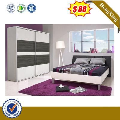Modern Leather Wooden Bedroom Set Adult Double King Bed