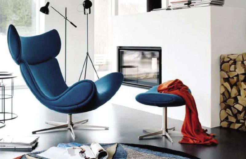 Fiberglass Designer Leather Imola Egg Chair Lounge