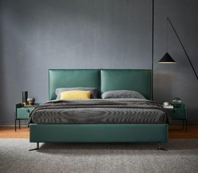 2021 Hot Selling Modern Platform Bed Set Bedroom Furniture Leather/Fabric Upholstered Wooden King Beds