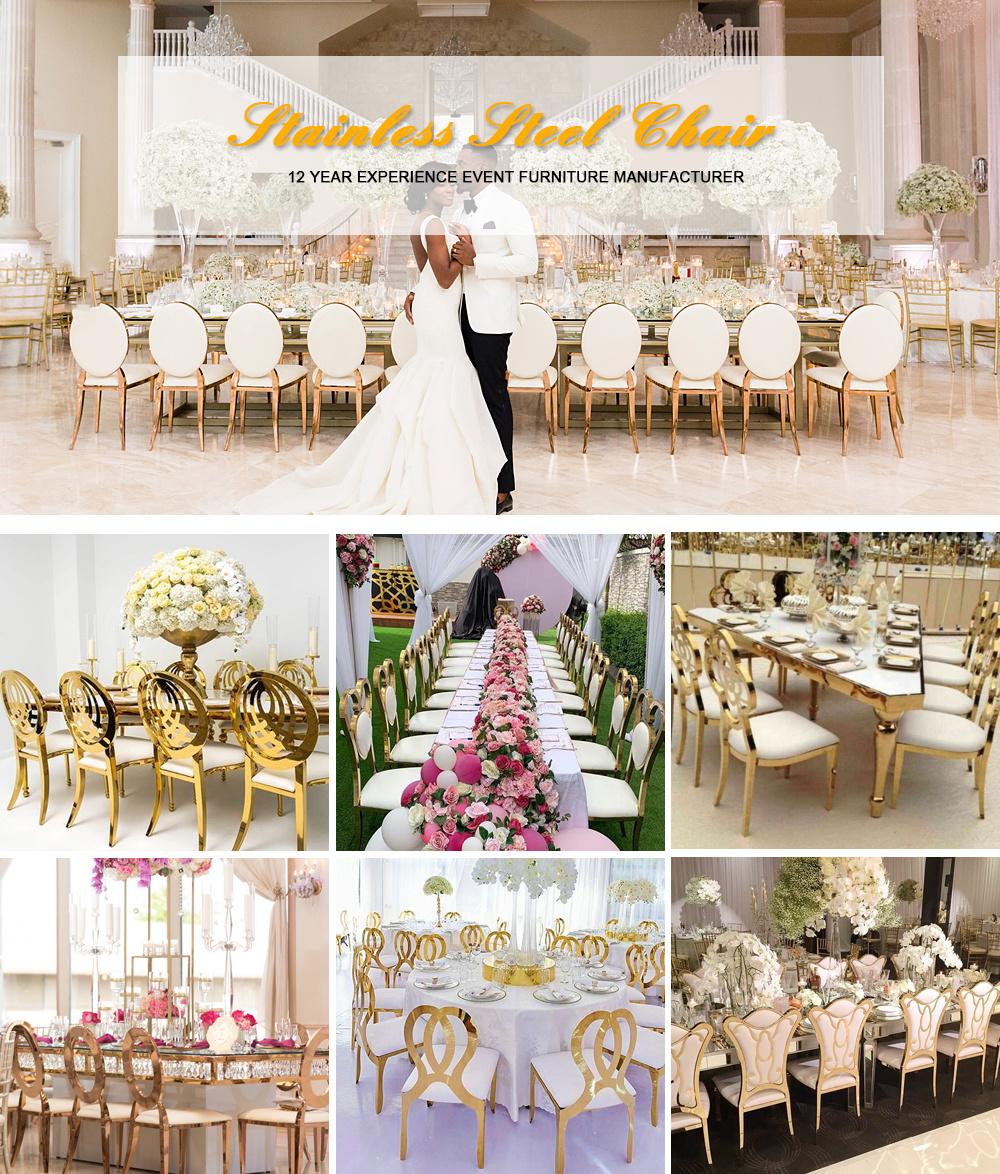 Wedding Event Furniture Removable Round Back Stainless Steel Chair