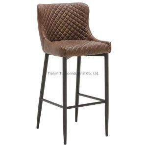 Comfortable PU Leather Modern Barstool Bar Tall Chairs for Dining Bar
