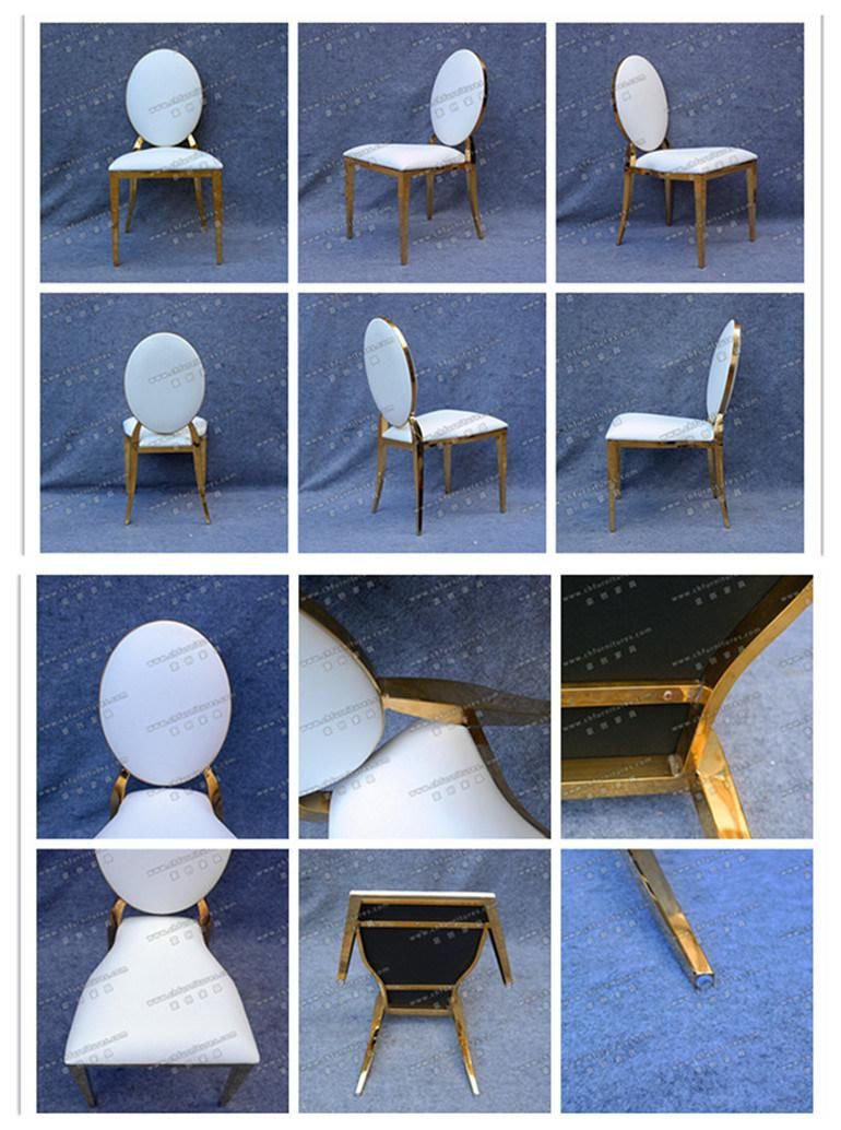 Leather Gold Stainless Steel Chair Furniture (YCX-SS26-03)