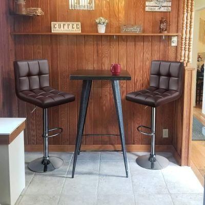 Minimalist Style High Leather Bar Chair