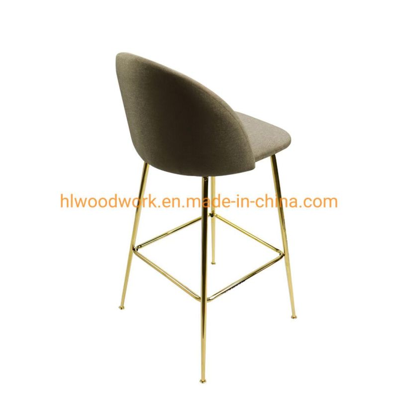 Wholesale Modern Furniture Commercial High Quality Leather Bar Chair with Backrest Contemporary Style Upholstery Armrest Barrel Chair Counter Bar Stool