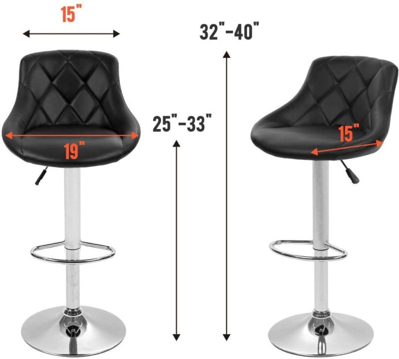 Bar Stools Barstools Height Adjustable Bar Chairs with Back PU Leather Dining Chairs