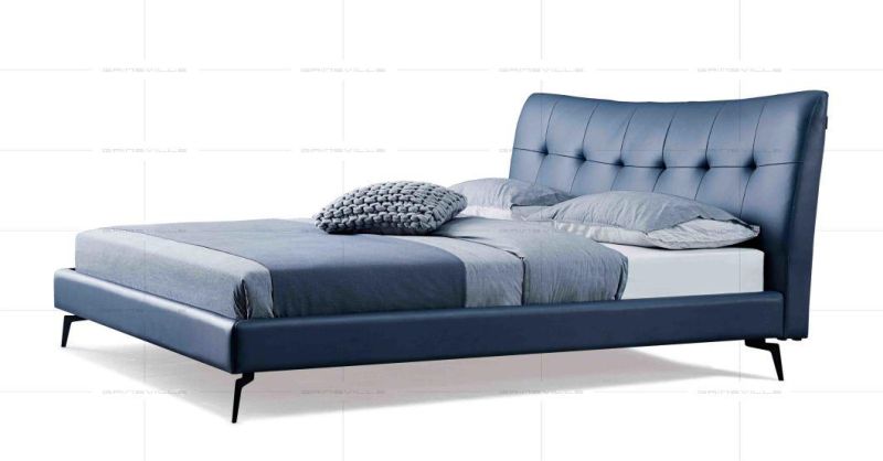 Foshan Factory Modern Furniture Leather Bedroom Furniture Wall Bed for Home Furniture