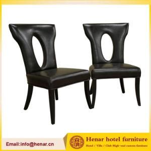Simple Black Leather Fancy Dining Chair for Restaurant Cafe