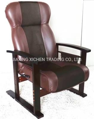 High End Brown Leather Hotel Leisure Strecthing Arm Chair