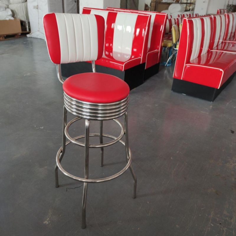 (SP-BS423) Original Traditional Style Fu Leather Customized Color 1950s Retro Diner Chair