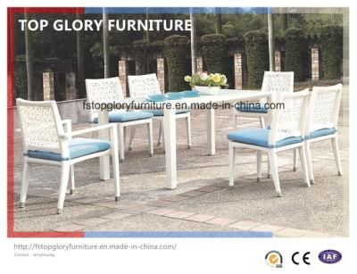 Modern Outdoor White Rattan Restaurant Patio Furniture Garden Dining Set (TG-1616)