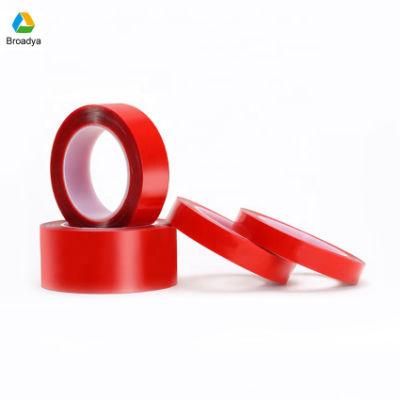 Double Sided Mopp Red Polyester Mounting Film Clear Adhesive Pet Tape
