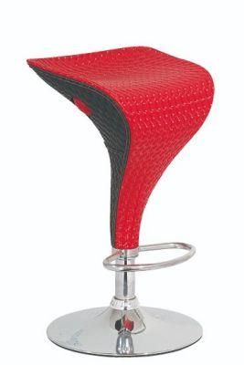 Red Color PVC Half Round Footrest Bar Stool