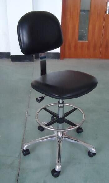 Blue Five-Star Feet Leather Antistatic ESD Lab Chair