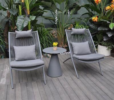 Modern Outdoor Garden Rattan Aluminum Leisure Chair with Table