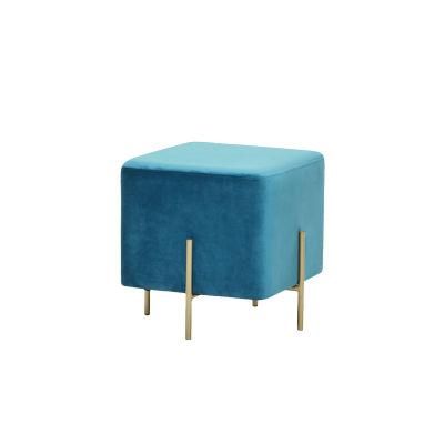 Modern Bedroom Velvet Fabric Footstool Small Square Stool for Home Furniture