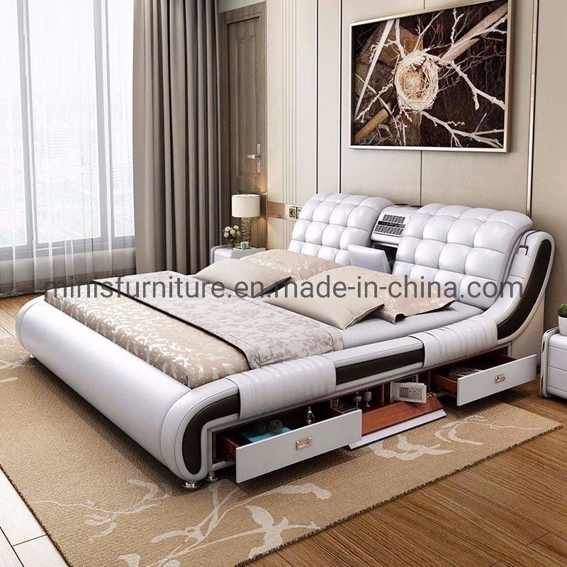 (MN-HB15) Bestselling Modern Home Furniture White Leather Bed