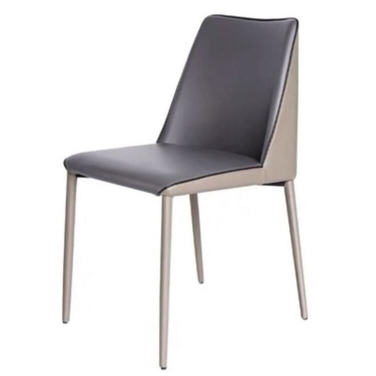 China Wholesale Modern Metal Frame Leisure Upholstered Leather Dining Chairs