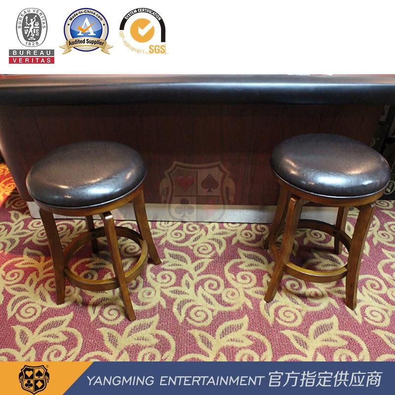 Original Wood Color Solid Wood Retro American Bar Chair Round Leather Poker Table Table Casino Bar Chair Ym-Dk01