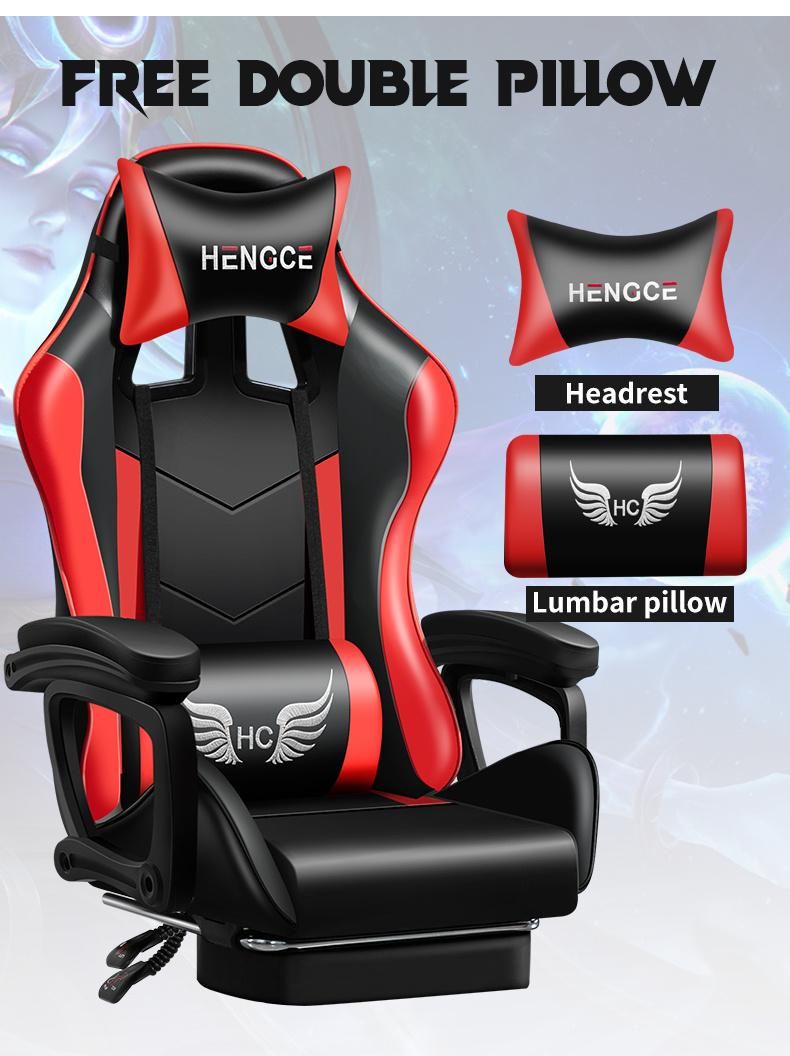 New High Back Leather 7 Points Massage Racing Game Gaming Chair with Footrest