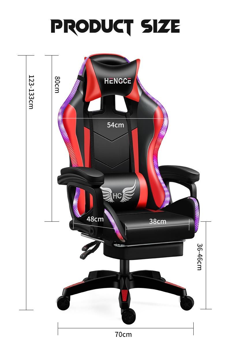 Wholesale CE Approval Massage Office Gaming Racing Computer Backrest Home Pink Girl Reclining Office Chair Comfortable LED Gaming Chair