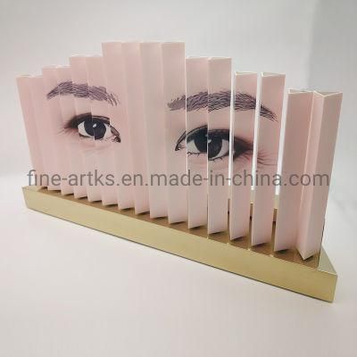 Custom Acrylic Cosmetic Facial Effect Display Stand with Revolving Cylinders