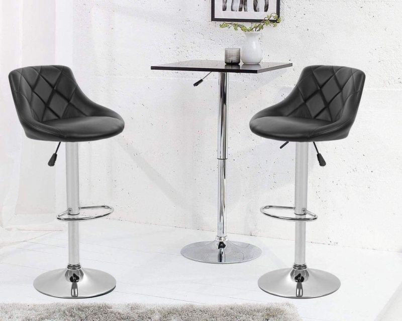 Bar Stools Set of 2 Barstools Swivel Stool Height Adjustable Bar Chairs with Back PU Leather Swivel Bar Stool Kitchen Counter Stools Dining Chairs