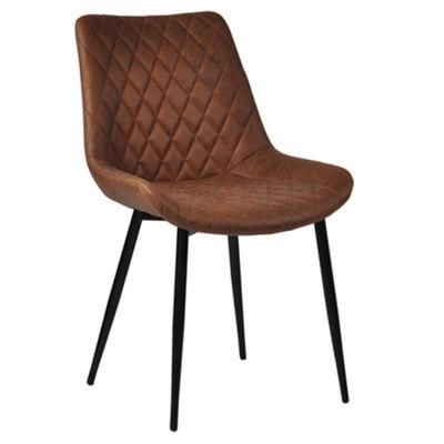 Dining Room Chairs Buy Low Price Cheap Furniture Fabric Brown Vintage PU Leather Dining Chair Modern Luxury Elegant