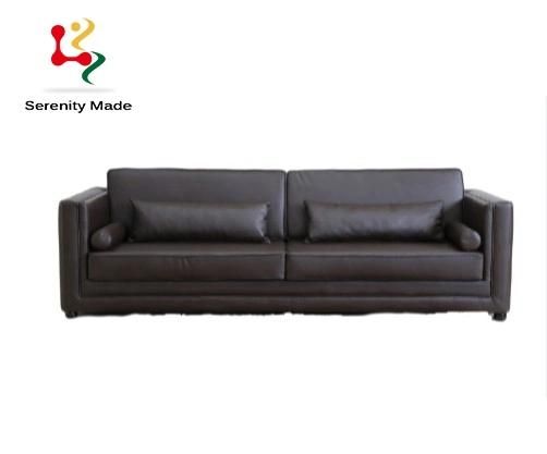 New Style Hotel Room Lounge Area Couch Luxury Leather Upholstery Two Seater Sofa