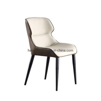 Modern Furniture Living Room Upholstered Metal Frame Leather Dining Chairs