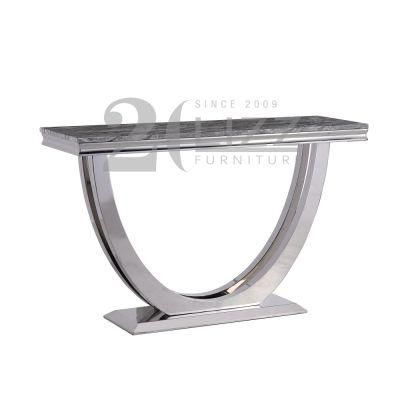 Italian Luxury Cured Marble Top Stainless Steel Feet Dining Room Furniture Dining Table