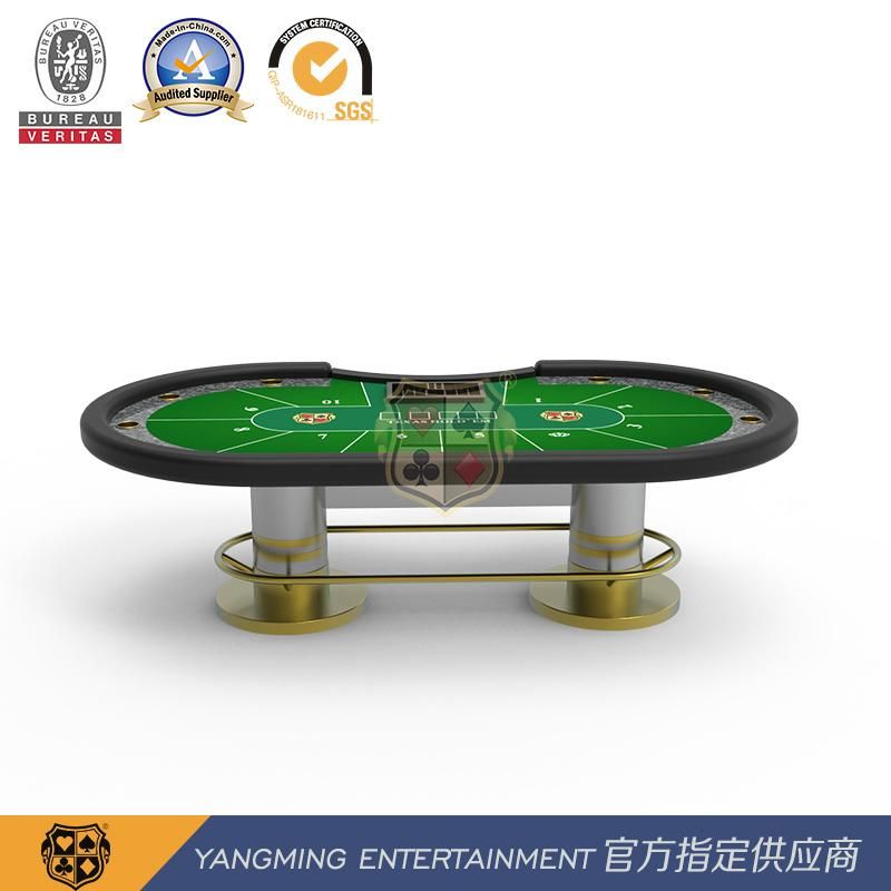 Standard Industrial Design Semi-Circular 10-Person Texas Hold′ Em Table with Code Plate Ym-Tb03