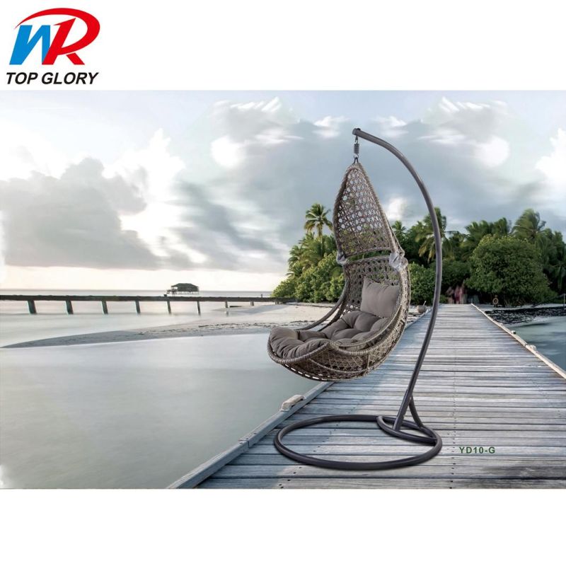Good Quality Moon Hanging Chair Outdoor Rattan Swing Hanging Chair Patio