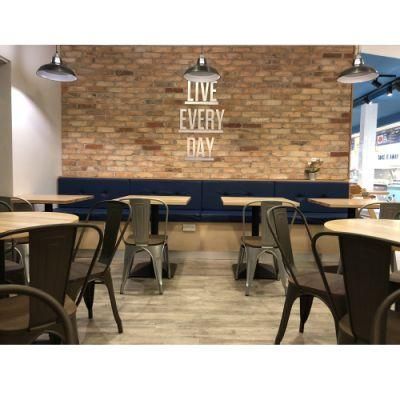 Tolix Wood Seat Metal Side Chair Restaurant Project in European Market Ireland