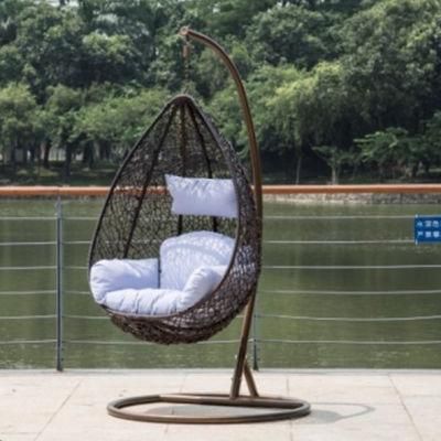 PE Rattan Woven Patio Furniture Outdoor Rattan Swing Garden Single Chair
