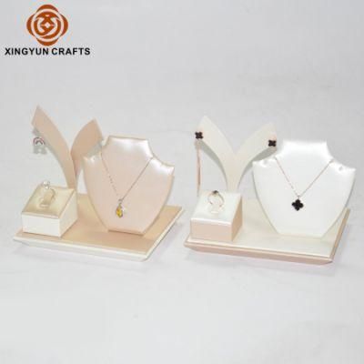 Factory Supply Leather Display Tray Custom Wood Jewel Stand for Jewelry Show and Exhibition