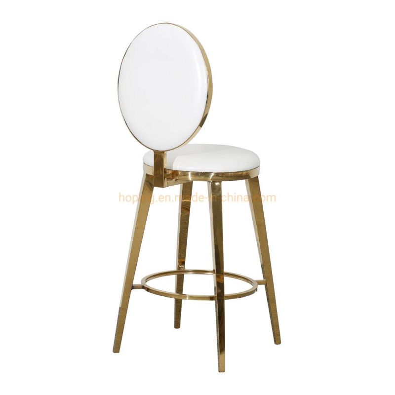 Modern Dining Room High Chair Back Wedding Chair Banquet Chair Gold Stainless Steel Chair From China Factory Hotel Furniture Tall Club Stool Bar Chairs