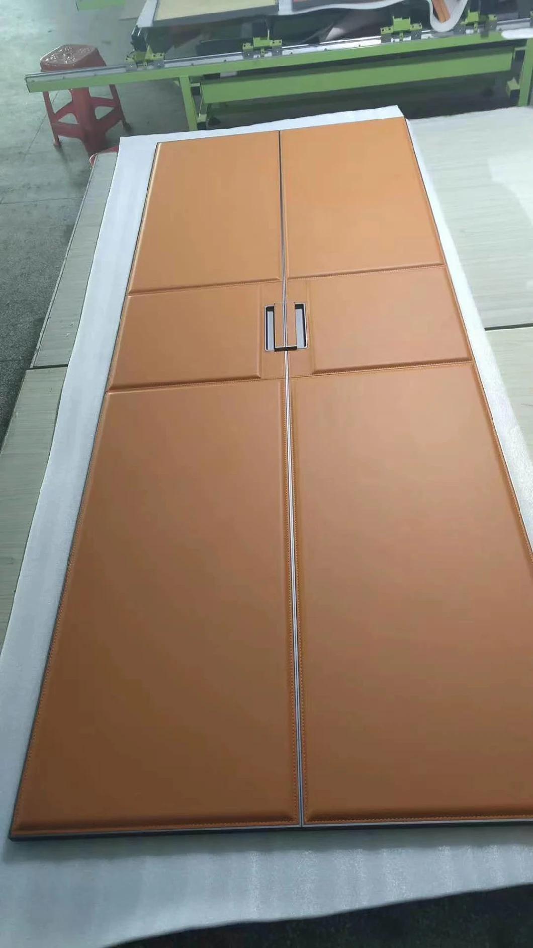 High Quality Microfiber Leather Closet Door in Orange Color