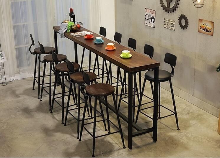 Outdoor Leisure Chair Bar Counter Chair Retro Iron High Footed Stool American Coffee Shop Furniture Wholesale