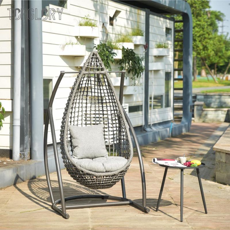 Outdoor Garden Patio Bistro Balcony Assembled Indoor PE Rattan Egg Swing Chair