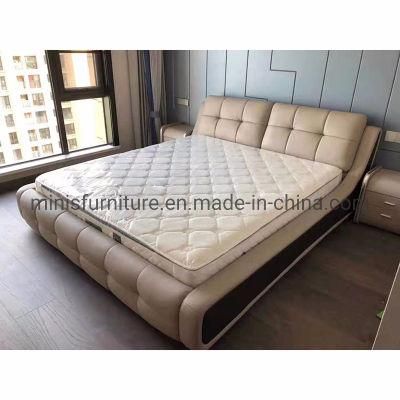 (MN-MB102) Bedroom Soft Furniture Simple Leather Double Bed