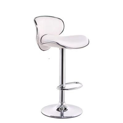 Factory Direct Sale High End Bar Chair Metal Chrome Base for Kitchen Bar Counter White