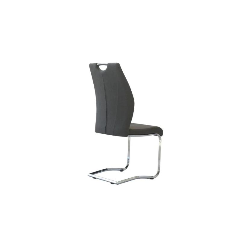 Modern Office Furniture PU Leather Backrest Electroplated Handle Dining Chair