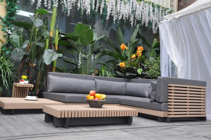 Modern Teakwood Garden Outdoor Custom Furniture Set Patio Fabric Sofa