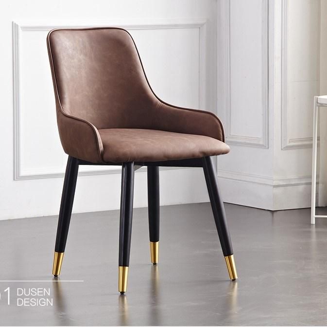 Home Furniture Set Armrest Leather Living Room Dining Chairs