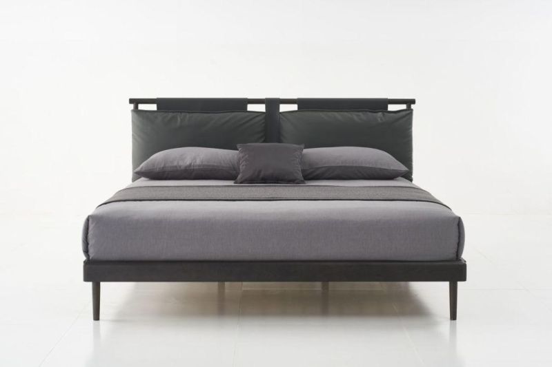 Be2013 Leather Bed, Bedroom Set Italian Modern Design in Home and Hotel