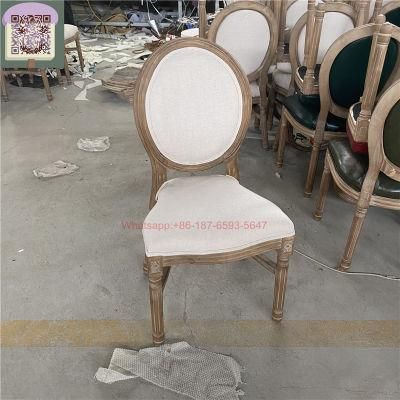 Stacking Louis Xiv Chair with Linen Fabric