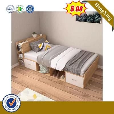 Modern Wooden Leather Headboard Hotel Single Bedroom Furniture Make up Mattress Air King Folding Double Bed